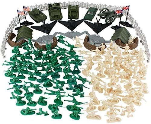 Boley 180-Piece Military Playset - Toy Plastic Green Army Men Miniature Action Figure Bucket Set - Elite Force Military Assortment Soldiers Accessories - Perfect Party Favors