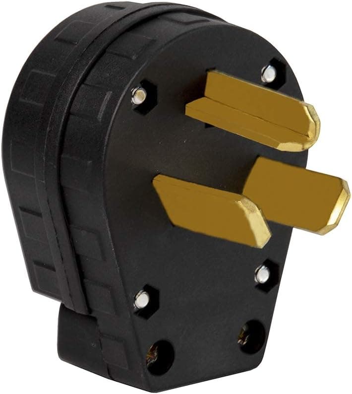 [2PACK] Nema 10-30P Plug 30 Amp 125/250 Volt Angle Plug, 3 Pole 3 Wire Grounding Straight Blade Plug for Dyer and Ranges LK3331