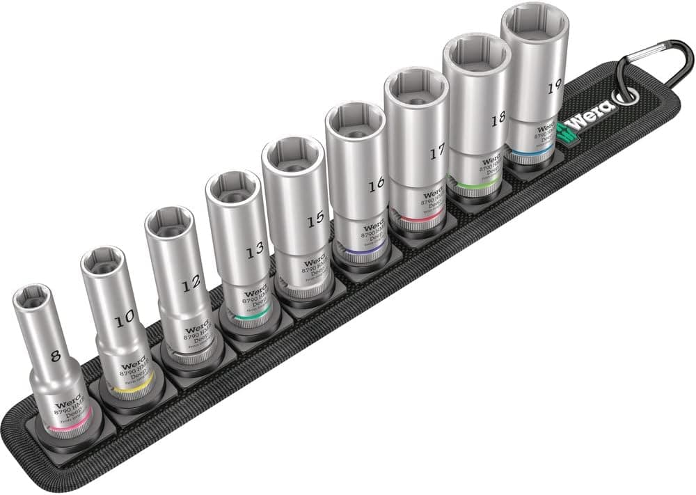 Wera 5004545001 Belt B Deep 1 socket set, 3/8" drive, 9 pieces