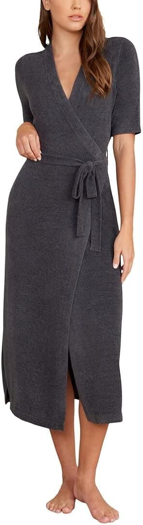 Barefoot Dreams CozyChic Ultra Lite Wrap Dress with Sleeves, V-Neck Travel Dress