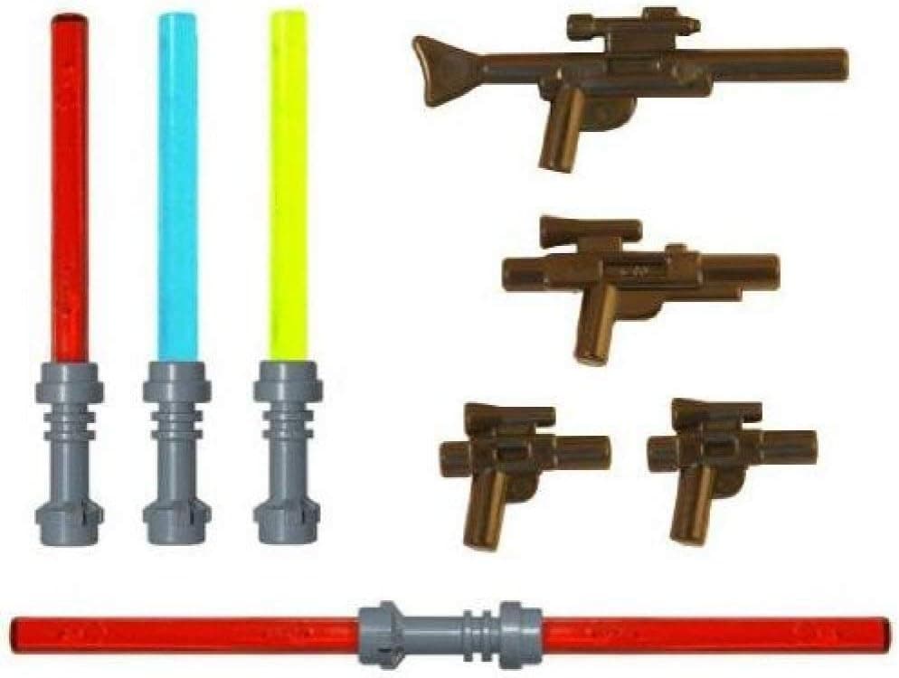 LEGO Lightsaber & Blaster Rifle Pack (4 Lightsabers) (4 Blasters) - LEGO Star Wars Minifigure Accessories