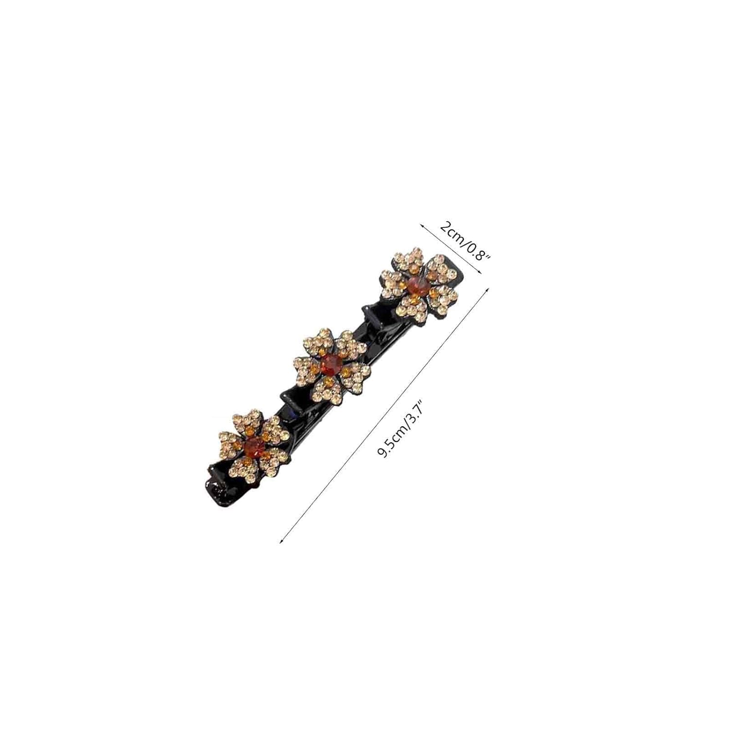 Satin Fabric Hair Clips - Braided Hair Clips for Women, Sparkling Crystal Stone Braided Hair Clips, Clover Rhinestone Hair Clip, Rhinestones Butterfly Duckbill Hairpin for Styling (H - 4pcs)