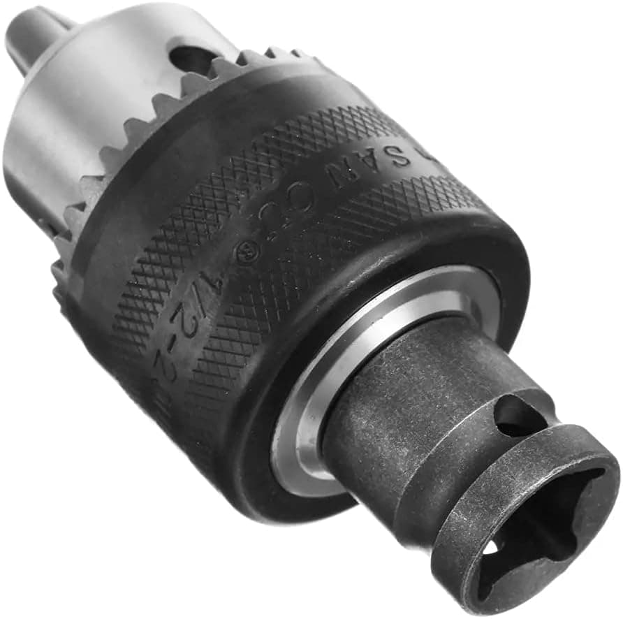 Toolcool 1/2 Inch Drill Chuck Adapter For Impact Wrench Conversion 1/2-20UNF Quick Change Power Tool