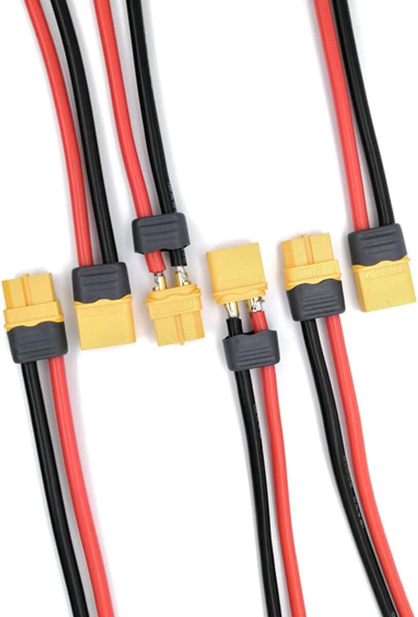 2019 XT60 Connectors Female Male with 12awg 5.9inch Wire Functional Wire Cover (3 Fmale + 3 Male)