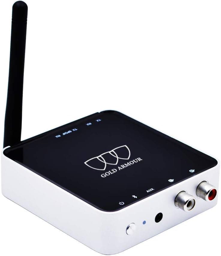 Wireless Transmitter Receiver Long Range 164ft - Digital Optical Toslink and 3.5mm Aux Adapter, Aptx Low Latency Wireless for Tv Home Stereo System (Optical and 3.5 mm AUX)