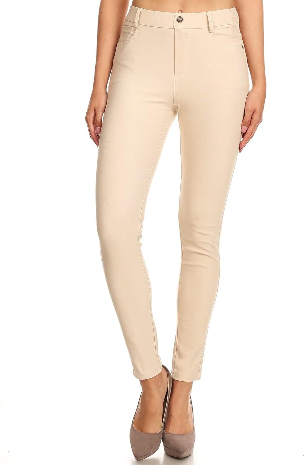 Women's High Waist Denim Jeggings Stretch Pull-On Jean Leggings Skinny Work Pants Regular- Plus Size