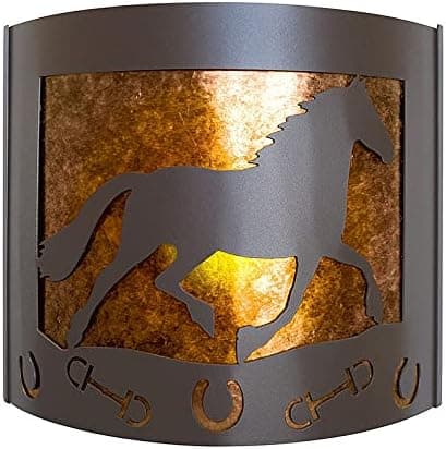 PD Metals HS009FR Horse Interior Right Facing Large Wildlife Series Wall Sconce 4.5 x 14 x 12 in. Cappuccino Color