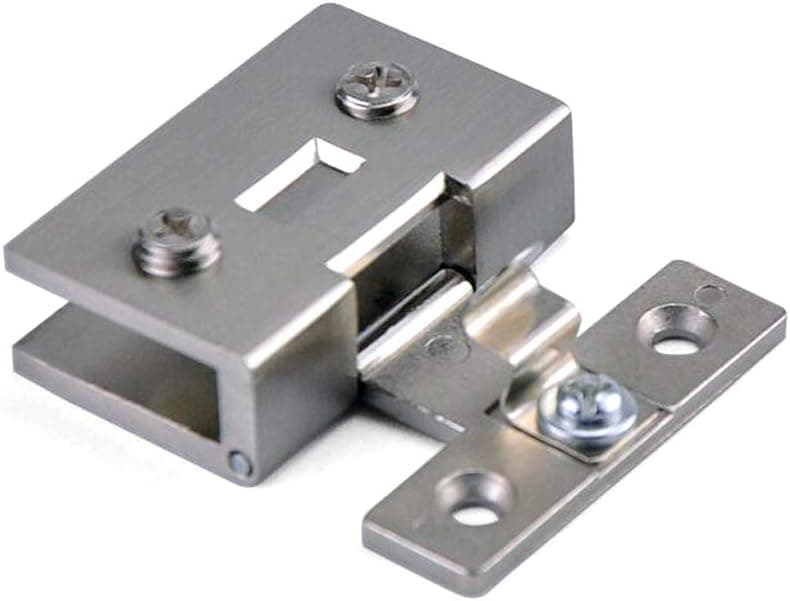 ZXHAO Square Glass Showcase Cabinet Clamp Hinge Zinc Alloy 2PCS (Small Size)