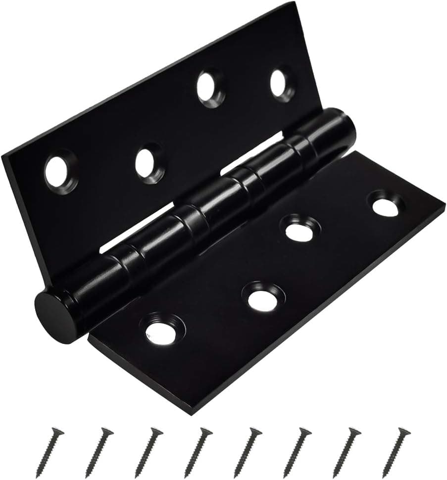3-Pack Black 4''x 3''X0.11'' Steel Plain Bearing Door Hinges - Matte Finish, Square Corners, Thickened Heavy Duty Hinges, with 24 Screws