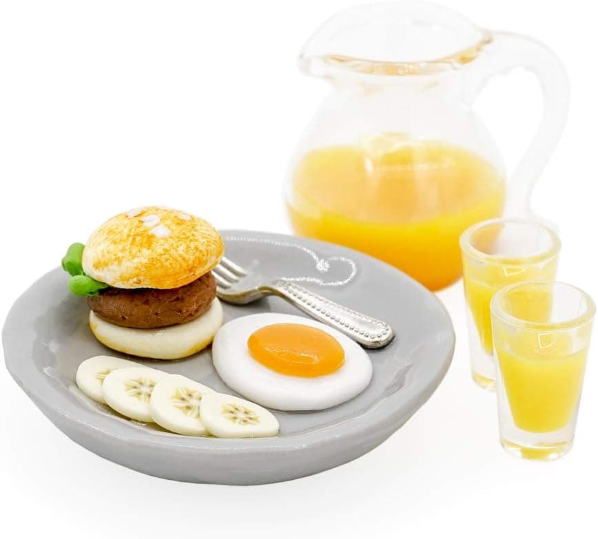 Odoria 1/6 Miniature Breakfast Food with Juice Dollhouse Decoration Accessories