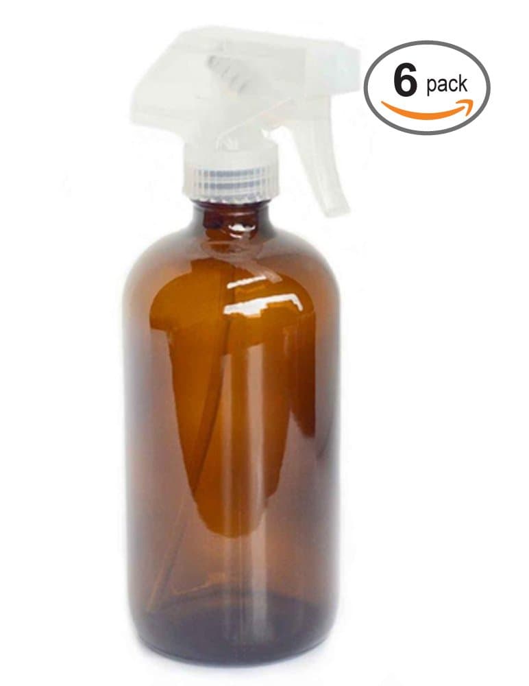 Everything4Oils 8oz Amber Glass Bottle with Trigger Sprayer for Essential Oil.