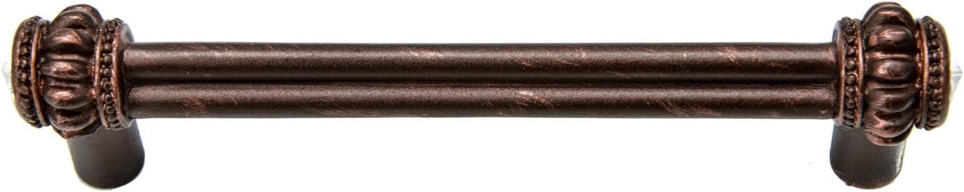 Carpe Diem Hardware Carpe Diem 862-22C Cache' Double 4" o.c. Pull with Swarovski Elements Oil Rubbed Bronze Oil Rubbed Bronze