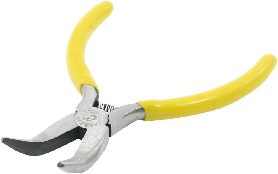 Uxcell Soft Plastic Coated Handle Anti-Slip Bent Nose Wire Cutter Pliers