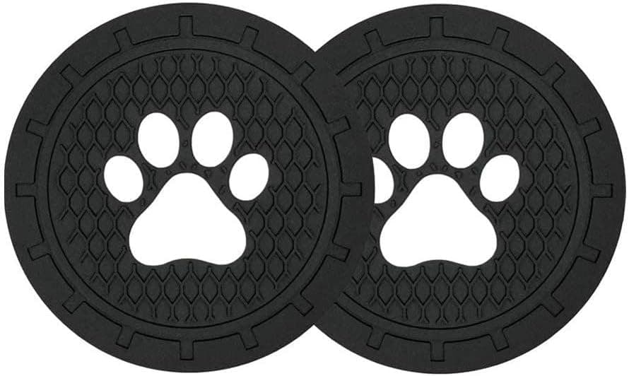 WAYA 2pcs paw Logo auto Accessories Coasters, Suitable for Jeep, BMW, Toyota, Mercedes, Chrysler, Audi, Lexus, Honda, RAM, Dodge, Volkswagen, Cadillac, All car Cup Holders