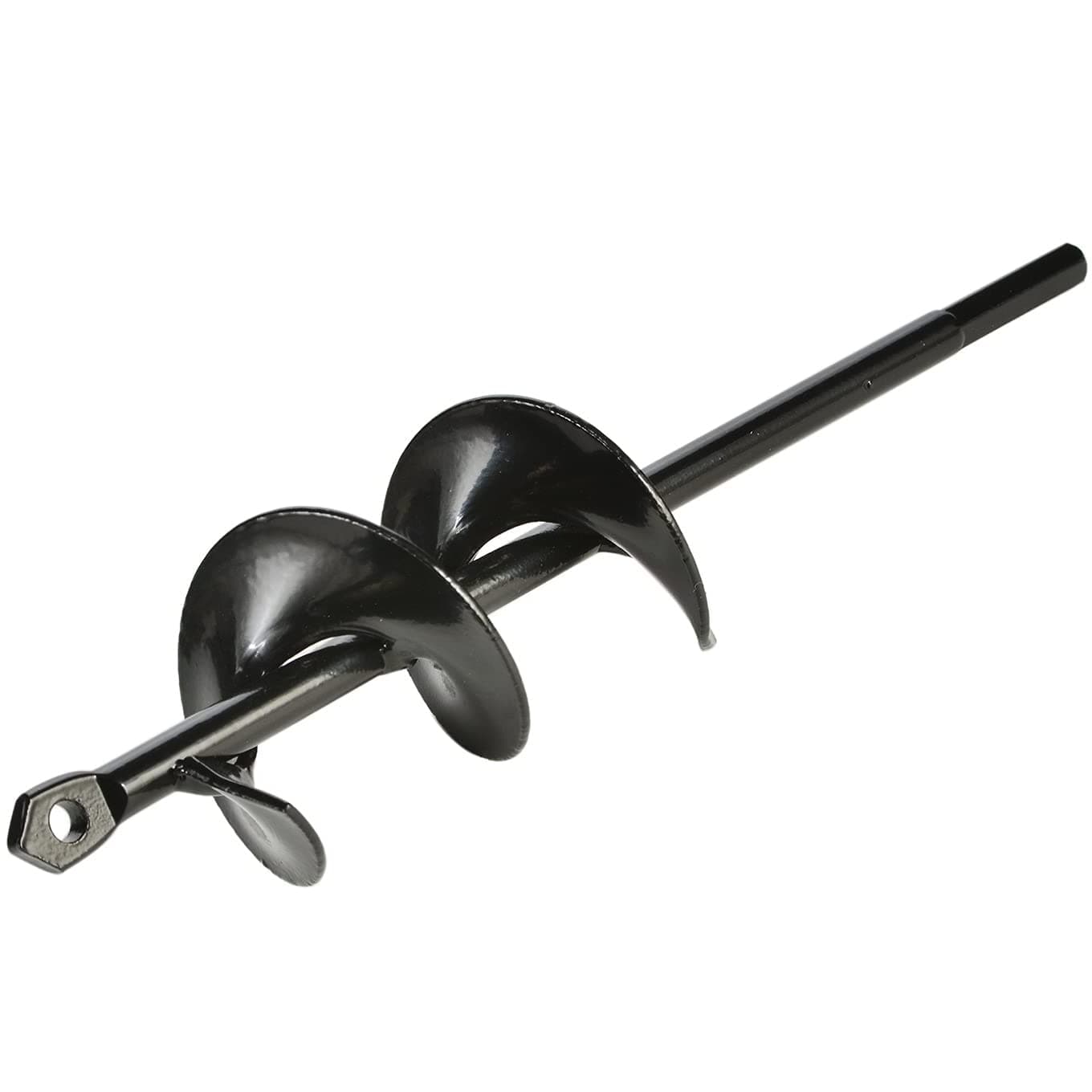 HITTAST Garden Auger Drill Bit, 2x8.6 Inch Solid Shaft Heavy Duty Auger Spiral Drill Bit for Planting Bulb Bedding Plants,Auger Post Hole Digger for 38 Hex Drive Drill, Black
