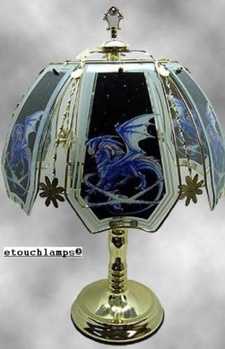 Ice Dragon Touch Lamp with Polished Brass Base