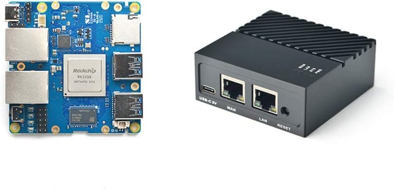 Nanopi R4S Mini Portable Travel Router OpenWRT with Dual-Gbps Ethernet Ports 4GB LPDDR4 Based in RK3399 Soc for IOT NAS Smart Home Gateway