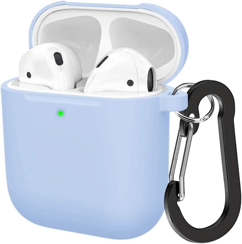 ALNBO Compatible with AirPods Case Soft Silicone Protective Case Cover for AirPods 2 & 1,Front LED Visible (Lilac)