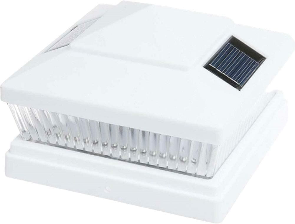 Solar White Square Outdoor 5X5" 5 LED Fence Post Cap Light 3.2V Lithium-Ion 78Lumens (12 Packs)
