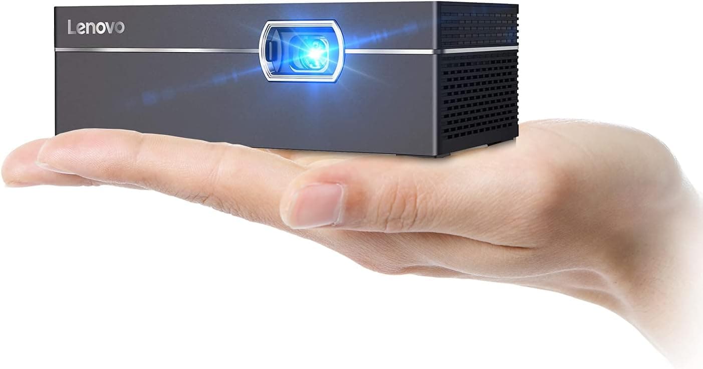 Lenovo Mini Projector M1 Portable Pico Smart DLP Projector with WiFi and Bluetooth,Built in 7000mAh Battery & Speaker and Android OS,Movie & Video Outdoor Projectors for iPhone and Android Phones