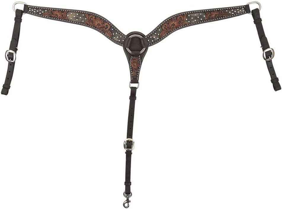 Circle Y Dark Flash Arizona Flower Breast Collar