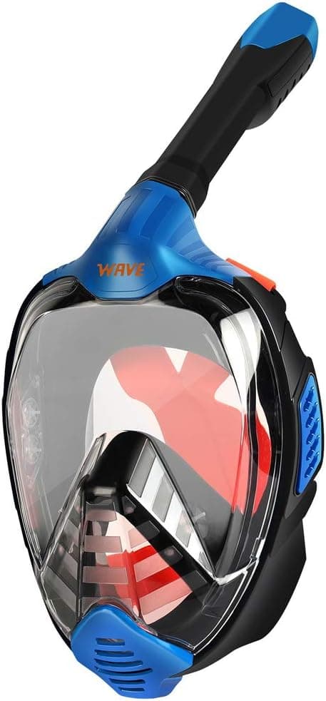 GonaFit Wave Full Face Snorkel Mask – Anti-Fog Snorkel Mask for Kids and Adults – Foldable Full Face Snorkel– Dual Exhaust Design - 180-degree Panoramic Viewing – Dry Snorkel Technology