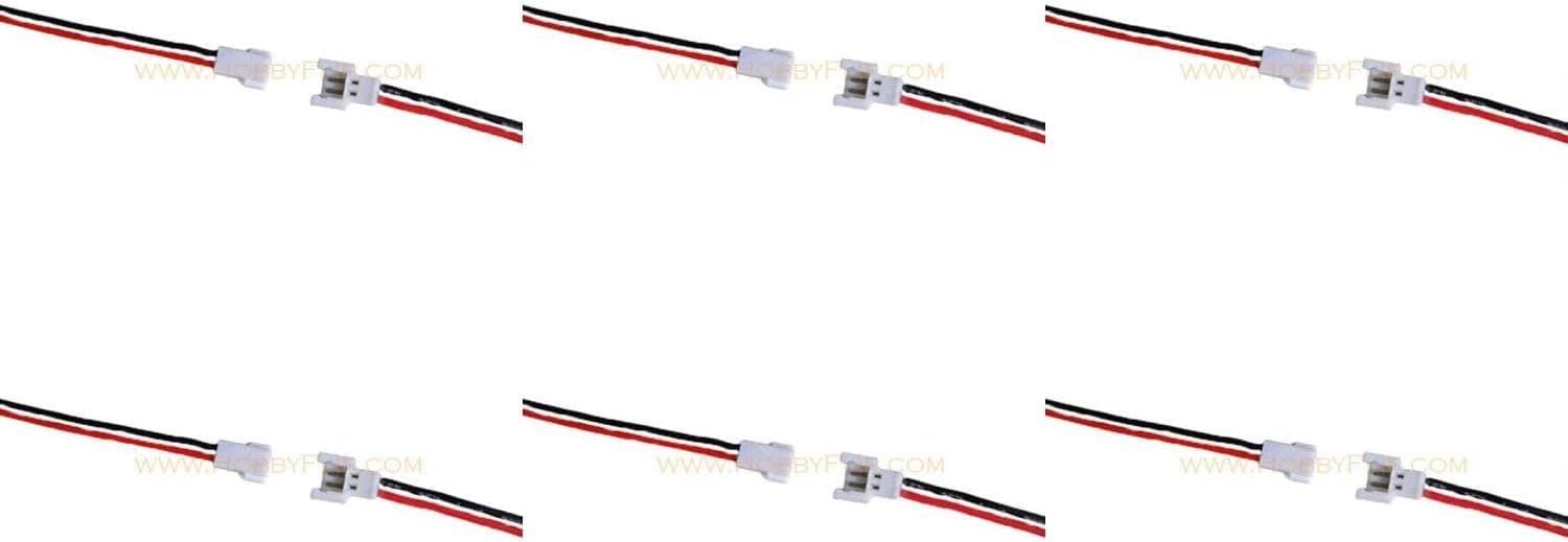 HobbyFlip 1S Battery Cable 3.7v or Custom Voltage Wire Lead Connector Plug Compatible with Hubsan X4 H107 6 Pack
