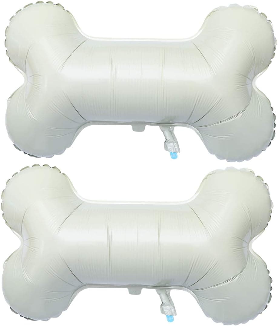 PRETYZOOM 2pcs Aluminum Foil Balloon Bone Shaped Helium Foil Balloons for Pets Doggies Birthday Party Decoration