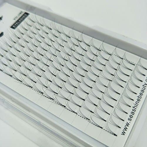 Seashine New Fashionable Short Stem 4D Premade Fans Eyelash Extensions Russian Volumes Pre fanned Lashes 0.07 Or 0.10 D-Curl Lahes For Makeup and Cosplay … (13mm)