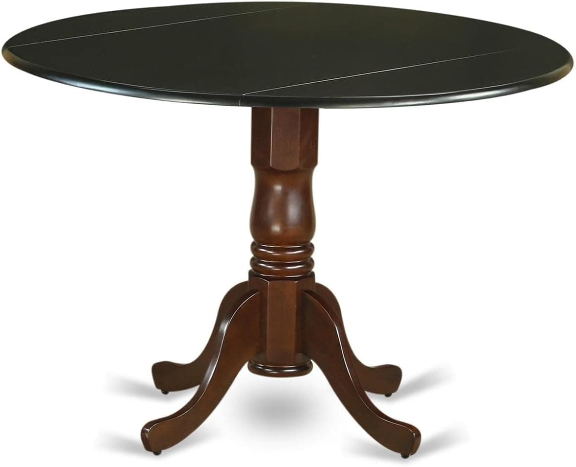 East West Furniture Kitchen Room DLT-BMA-TP Wooden Dining Table Round Tabletop and 42 x 29.5-Mahogany Finish