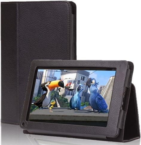 CE Compass Classic PU Leather Folio Cover Case Stand for Amazon Kindle Fire (Black)