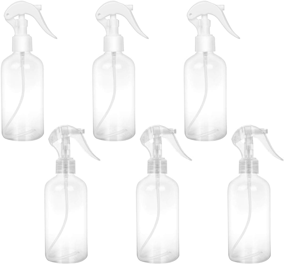 Spray Bottle 250ml, Plastic Transparent Fine Mist Empty Bottle, Reusable, Suitable For Garden Spray, Skin Care, Cleaning, Hair Spray, Travel Spray Bottle (6pack / 8.5oz) White/transparent