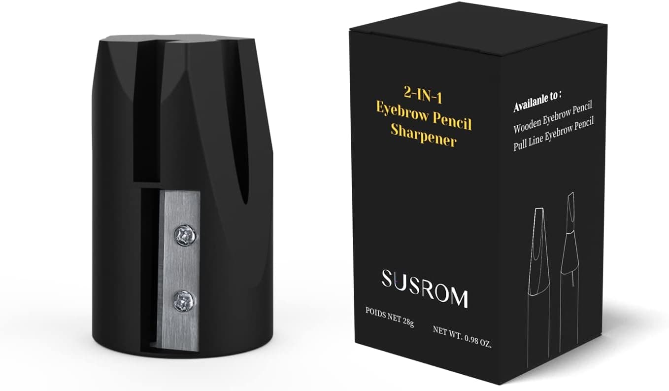 SUSROM 2-in-1 Eyebrow Pencil Sharpener for Wooden & Waterproof Peel-Off brow Pencils, Multi-Functional Plastic Duckbill, Eye Makeup, Cosmetic Tool