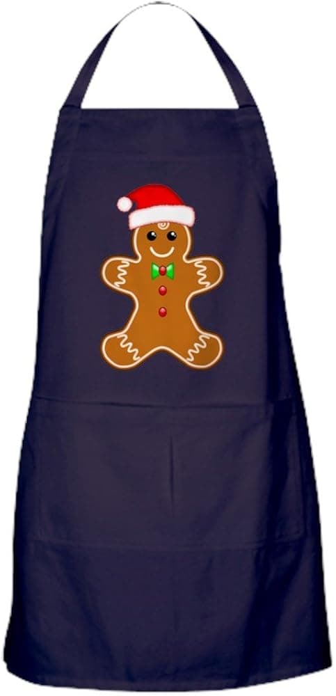 CafePress-Gingerbread Man with Santa Hat-Baking Apron