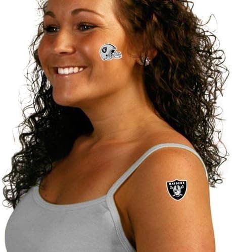 Rico Industries NFL Oakland Raiders 8-Pack Waterless Temporary Tattoos