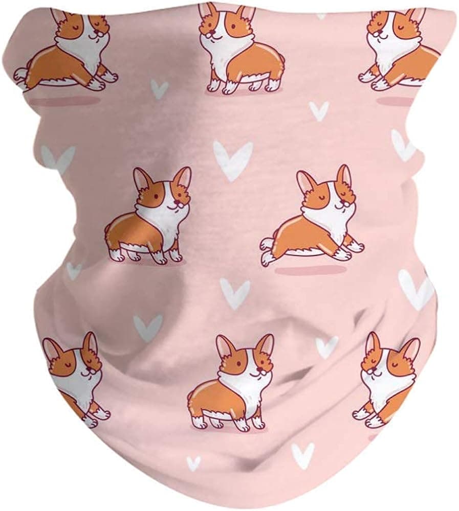 Rainincs Headband Sport Headwear Head Wrap Bandana Magic Scarf Seamless Tube Face Mask Neck Gaiter for Yoga Hiking Riding Motorcycling (Corgilicious Corgi Doodle)