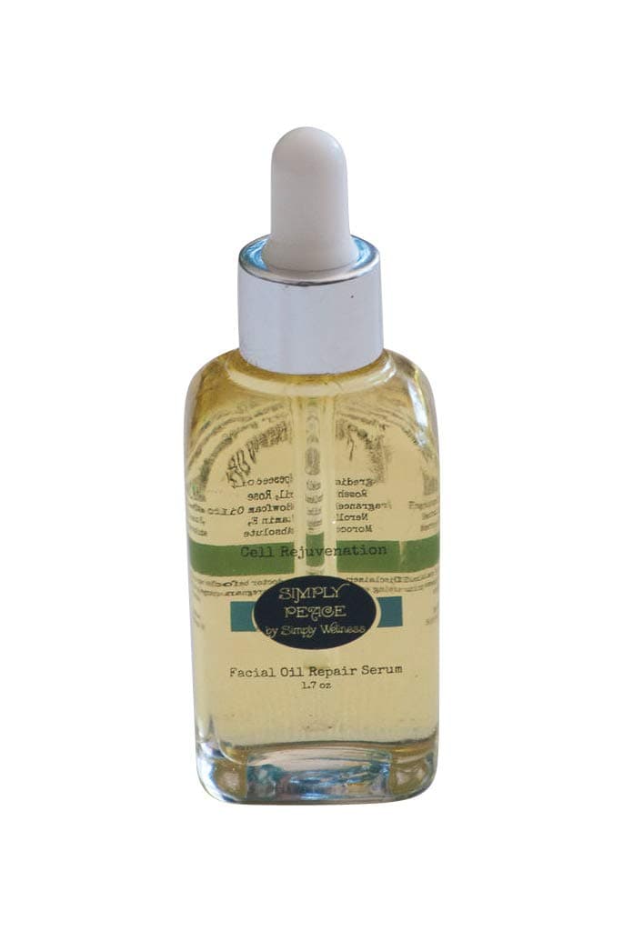 Simply PEACE Cell Rejuvenating Facial - Vegan Facial Serum Oil with Pure Hyaluronic Acid & CoQ10 - Natural/Organic - Therapeutic Grade Moroccan Rose & Neroli Oil -NO Added Chemicals(1.7 oz)