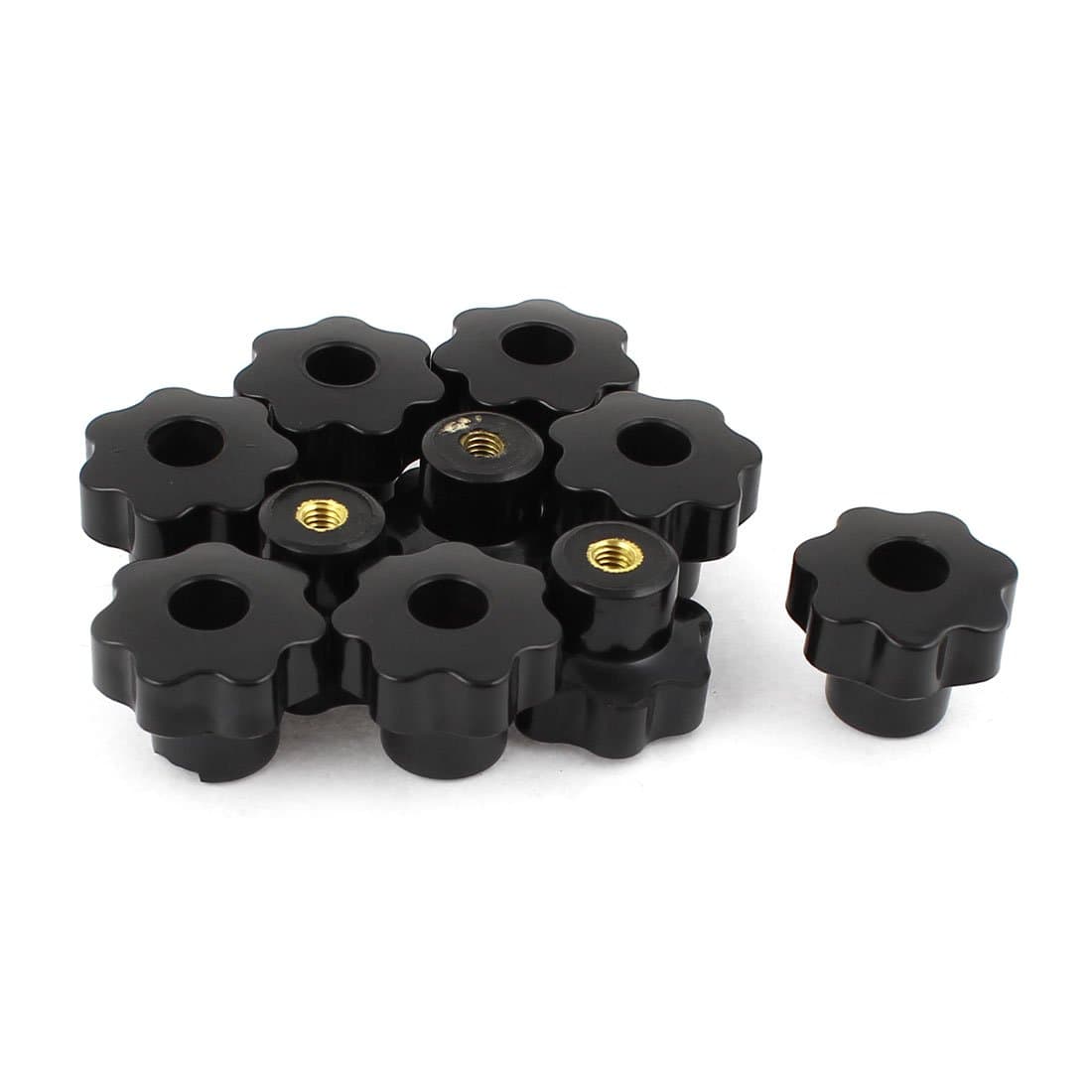 uxcell 10 Pcs 32mm Dia M6 Thread Screw on Type Star Head Clamping Knob Grip