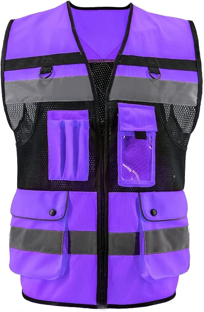 OPLERAI High Visibility Vest ANSI Class 2 Reflective Safety Vest with 7 Pockets and Zipper Unisex Work Vest