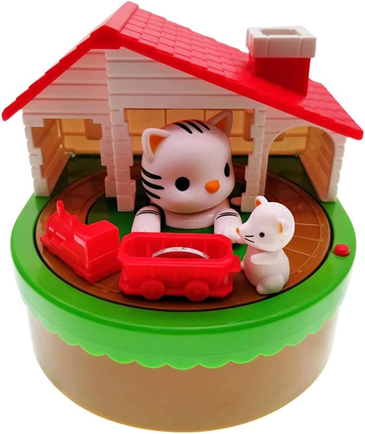 fefelike Piggy Bank for Kids,Cat and Mouse Stealing Money Bank,Coin Bank,Automatic Stealing Money with English Speaking, Money Bank for Kids Creative Gift