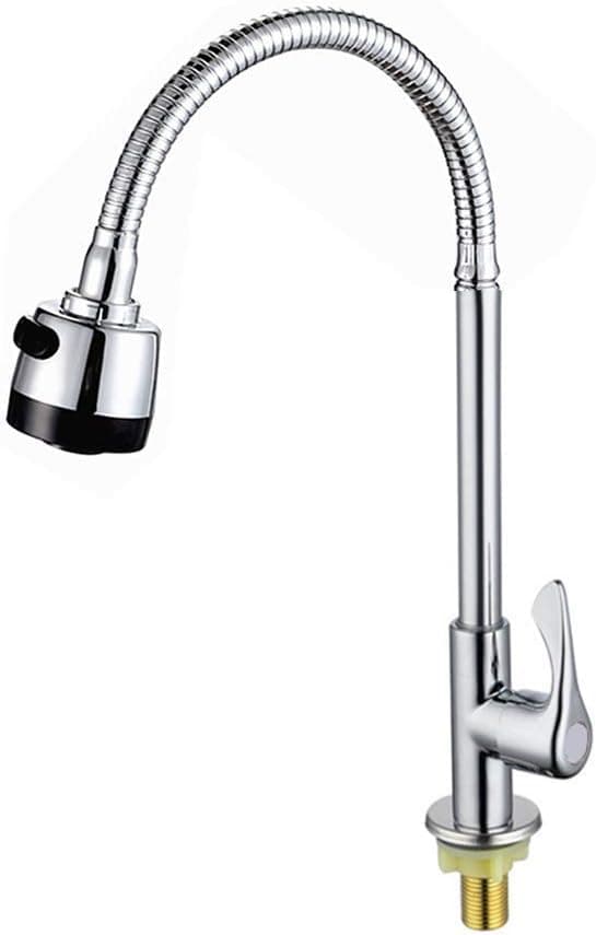 ANTFEES Kitchen 360° Rotatable Sink Tap Faucet Swivel Aerator Single Cold Water Flexible Bendable with Sprayer