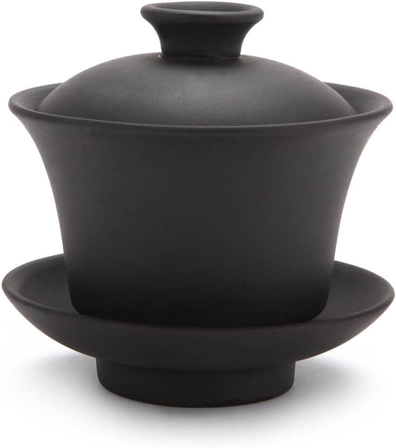 Purple Clay Tea Pot Yi Xing Clay Gaiwan Tea Cup, Black