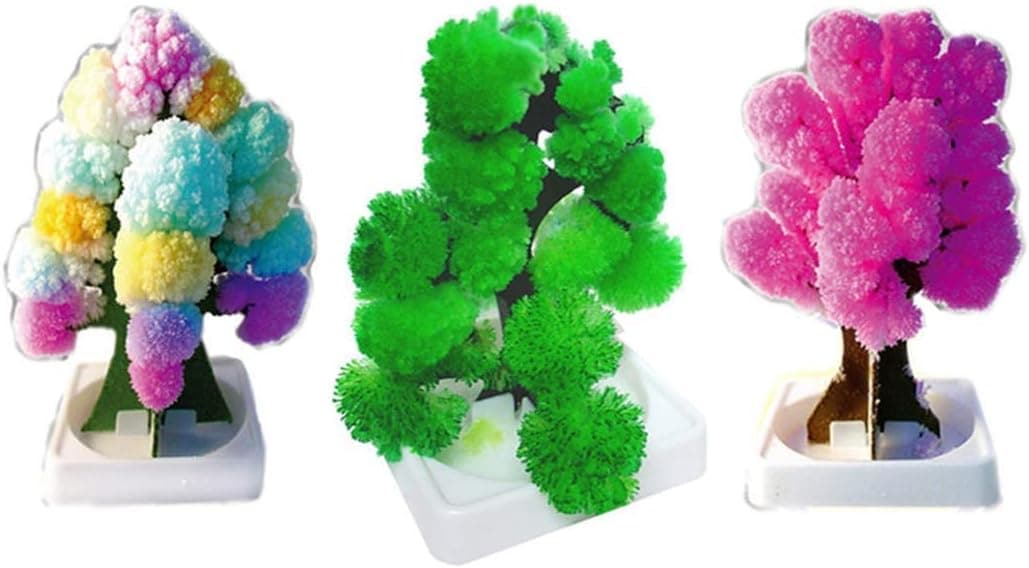 3 in 1 Mini Christmas Tree Magic Growing, Paper Tree Colorful DIY Crystal Growing Kit/Ornaments Decoration Toy Novelty Xmas Gift Boys Girls Science Kits & Toys Learning Guide (D)