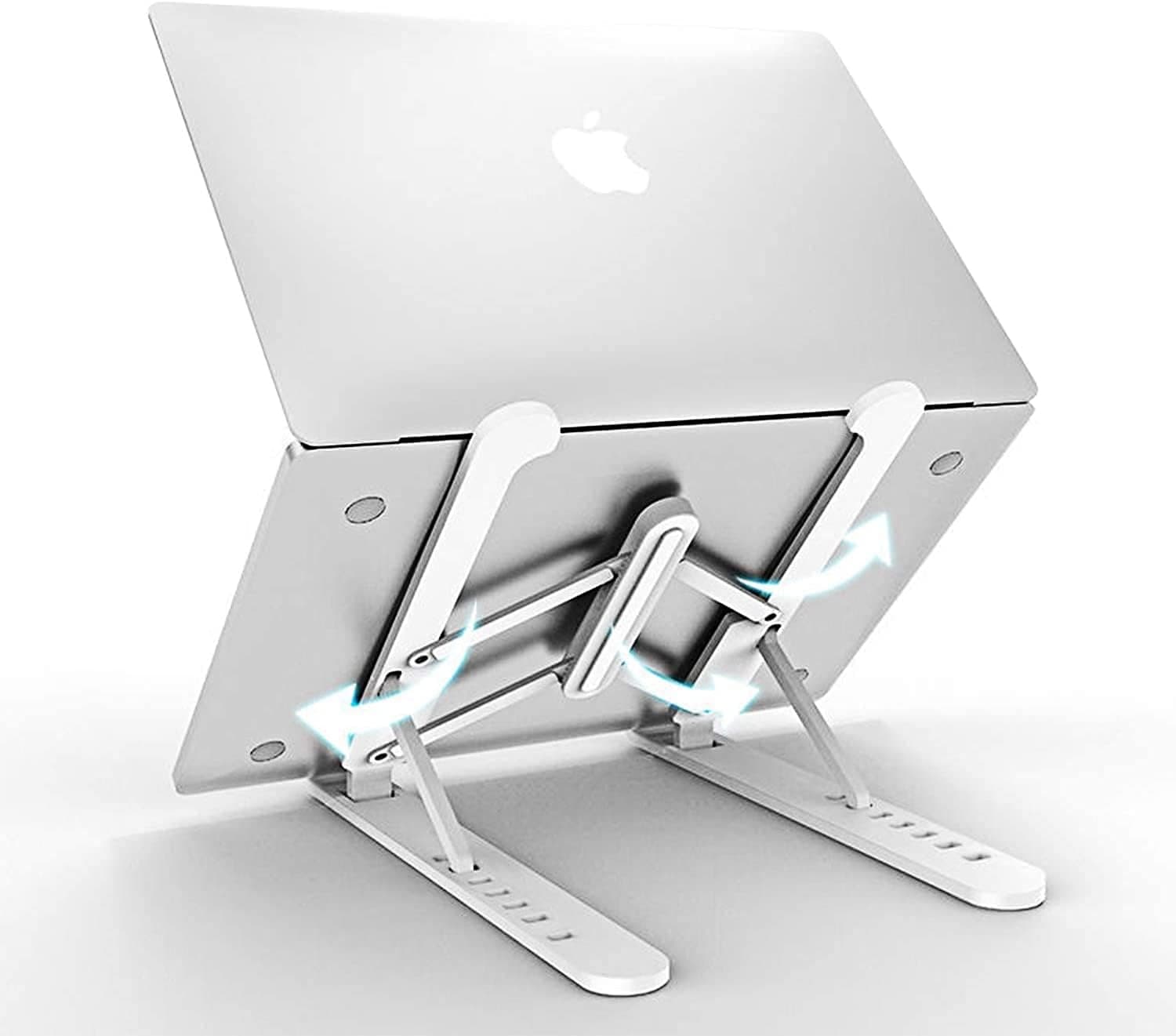 Laptop Stand Adjustable Laptop Holder Riser, Foldable Desktop Tablet Holder Compatible with MacBook/Computer/Air Pro/iPad/Notebook and 10"-15" Devices (White)