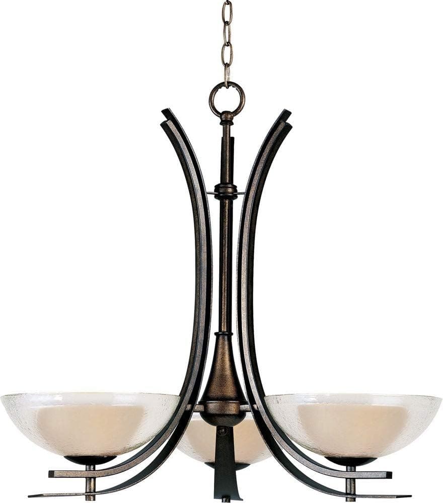 Maxim Lighting 11524TCAD Duo 3-Light Chandelier, Auburn Dusk with Textured Clear Glass