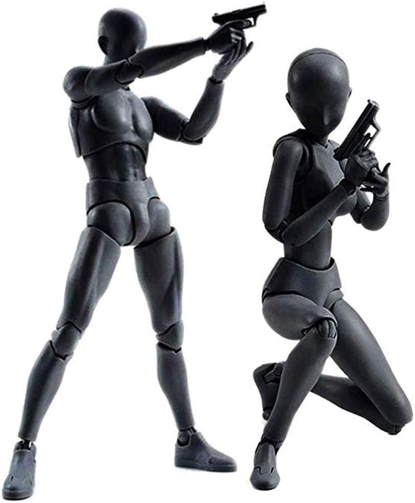 Body Kun DX Set Male Female Black Color Body Chan Action Figure Model Set PVC Figure Model Drawing for SHF S H Figuarts