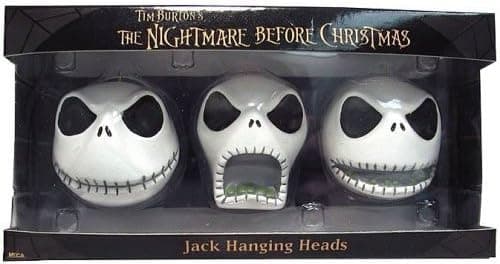 Nightmare Before Christmas Jack Hanging Heads 3 Count Ornament Set
