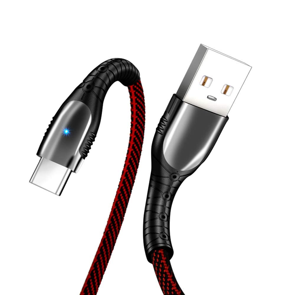 USB Type C Fast Charging Cable Braided 【10FT-3PACK】, Durable Nylon Charger Cord for LG Stylo 4 5 6, LG G5 G6 G7 G8 G8X, V30S V35S V40 V50 V60 ThinQ, Samsung Galaxy S10 S9 S8, Note 10 9 8,Red