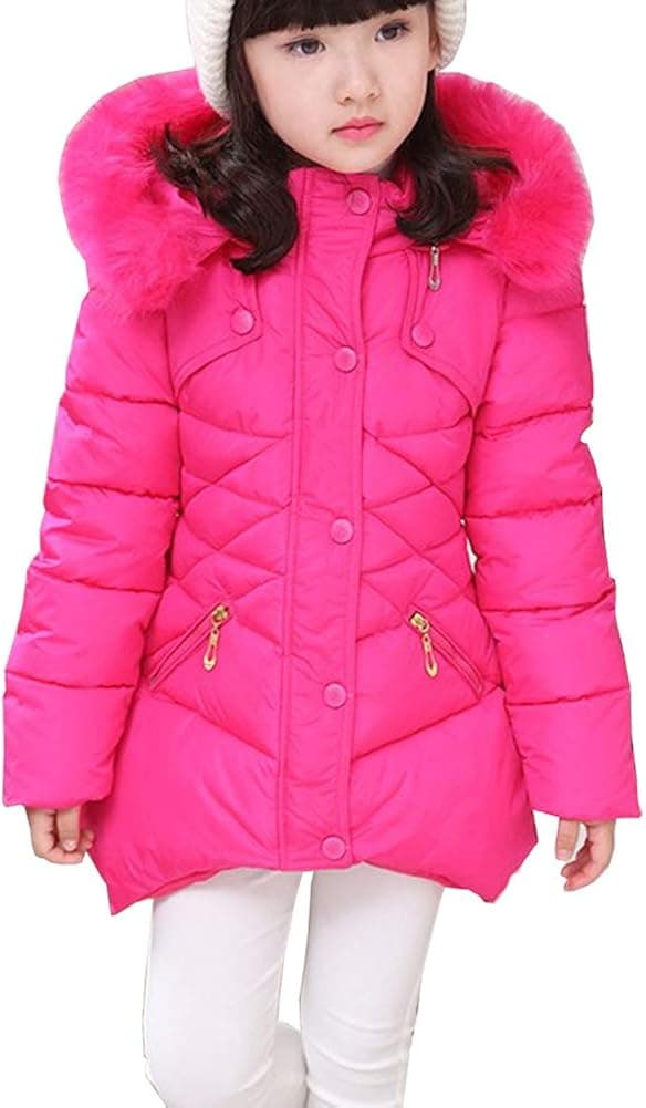 RUOGU Girls winter coat Jacket,Toddler Kids winter Jackets Snowsuit Hooded Windbreaker with Soft Fur Hoodies for Girls