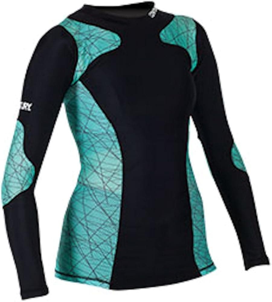 Women's Long Sleeve Rashguard by Century Black/Blue Color Adult Small